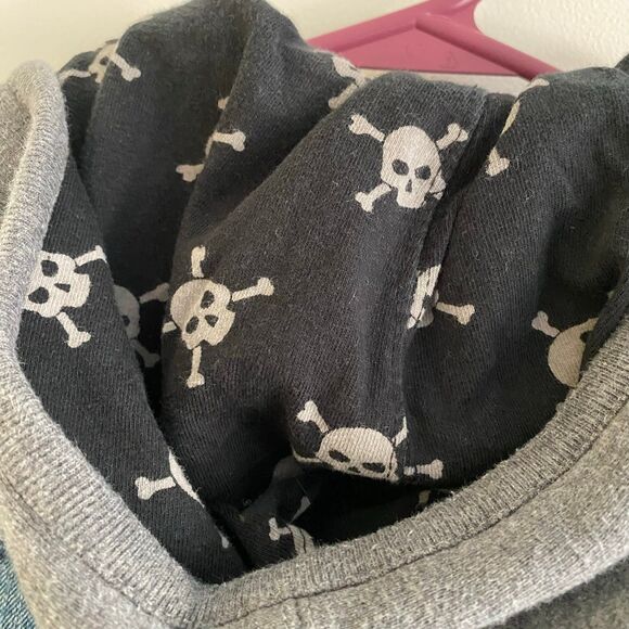 Gap Kids Denim Jean Jacket‎ with Hood Skulls XL 2010 - Picture 8 of 8